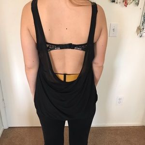 Black tank top with a low back